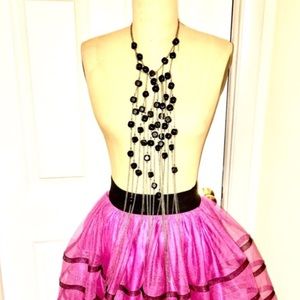 Double Chain chocker w/dangle chains & stones